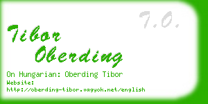 tibor oberding business card